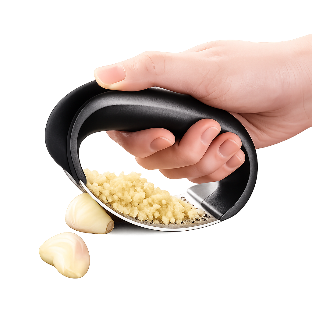 Garlic Press, Stainless Steel Professional Manual Garlic Crusher