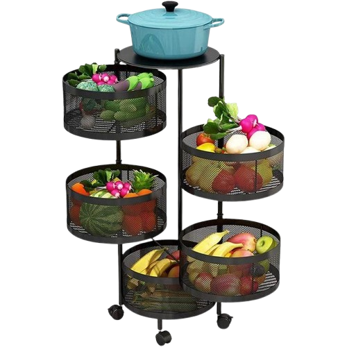 5 Layer Rotating Multi-Layer Round Kitchen Storage