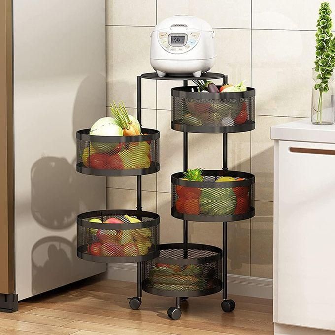 5 Layer Rotating Multi-Layer Round Kitchen Storage - Image 3