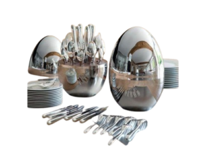 Executive Egg-Shaped Cutlery Set Silver