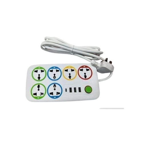 Astra 6 Way Extension Socket With 3 USB Ports And 1 Type-C Slot